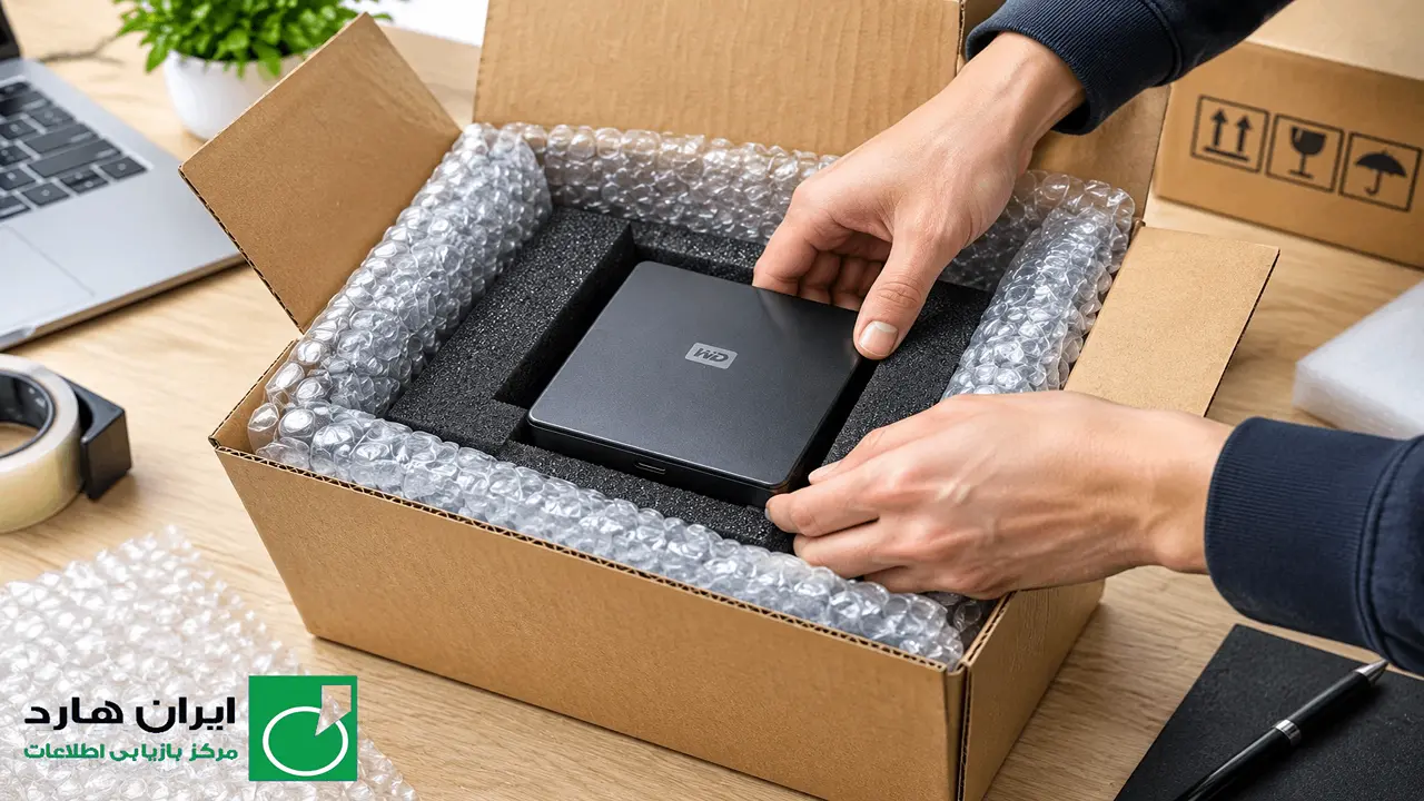 آموزش بسته بندی ضد ضربه هارد خراب برای ارسال پستی به مرکز ریکاوری