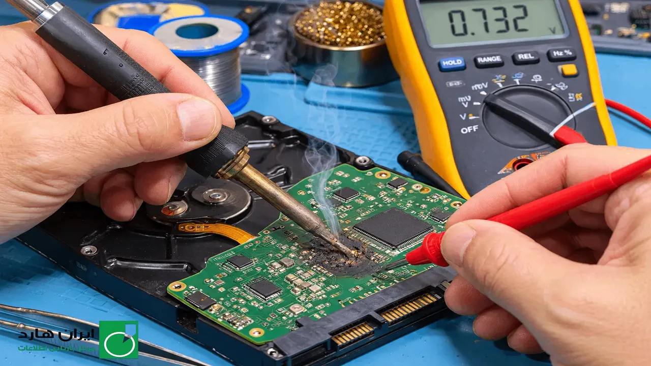 تعمیر برد الکترونیکی و تعویض آی سی بایوس سوخته هارد دیسک