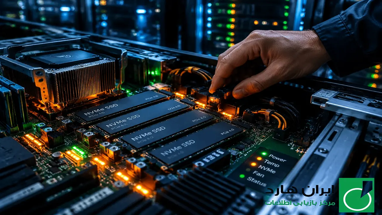 بررسی تخصصی درایوهای پرسرعت NVMe و قطعات سخت‌افزاری سرور در لابراتوار